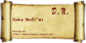 Daka Noémi névjegykártya